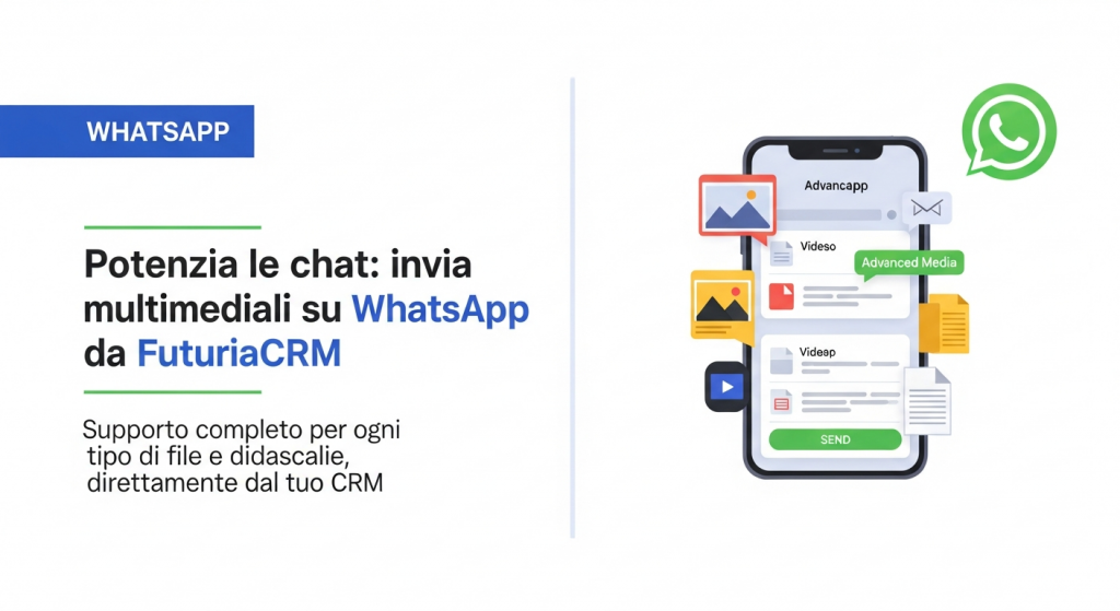 Potenzia le tue chat: invia file multimediali avanzati su WhatsApp direttamente da FuturiaCRM