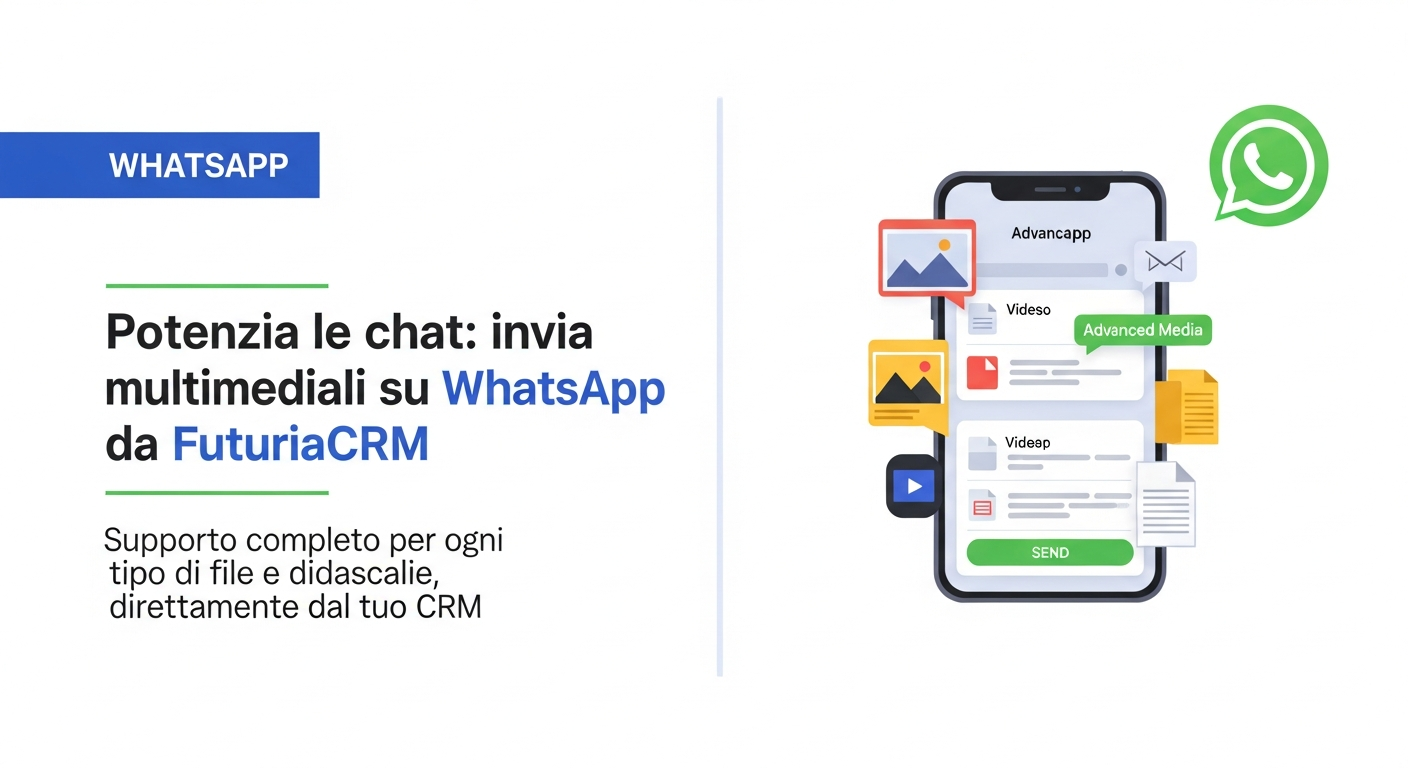 Potenzia le tue chat: invia file multimediali avanzati su WhatsApp direttamente da FuturiaCRM