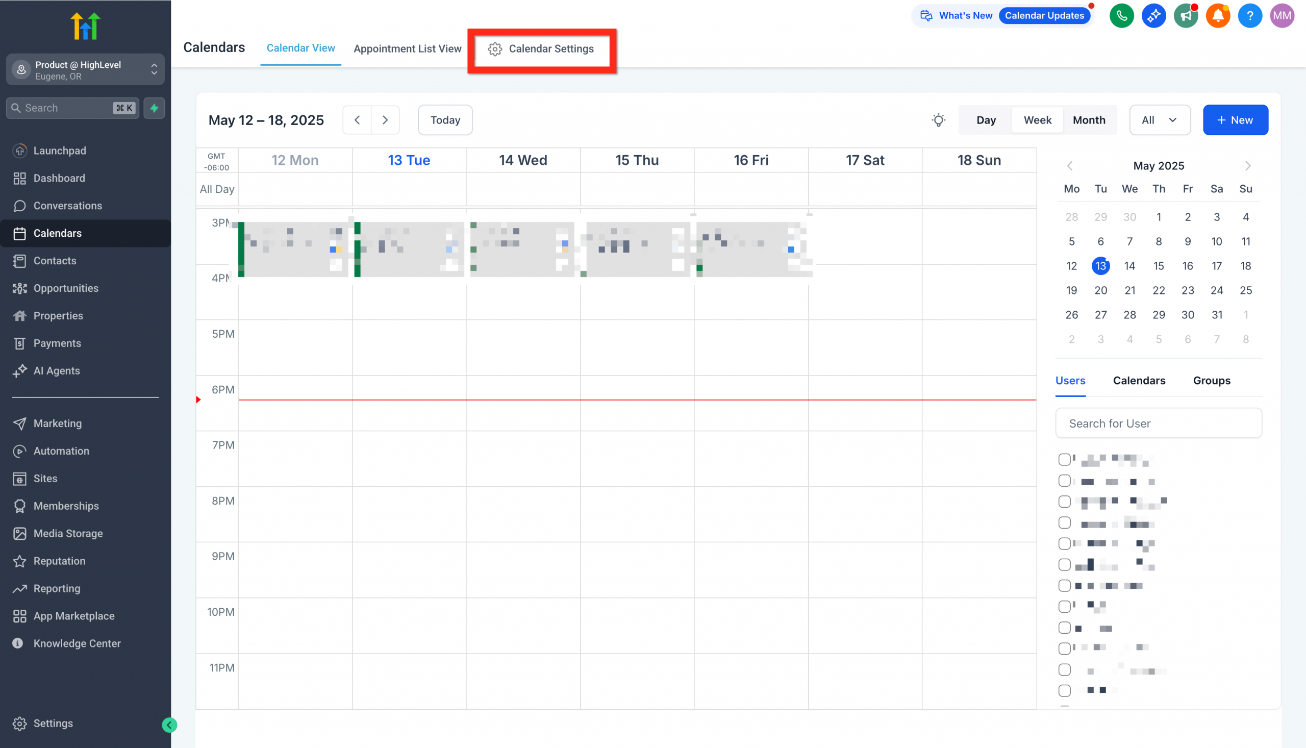 Navigazione verso le impostazioni del calendario in Futuria CRM.