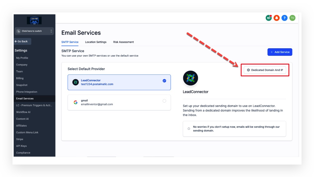 Schermata per l'acquisto di un IP dedicato in Futuria CRM
